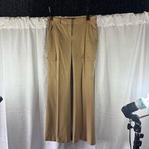Theory Women's Wide Leg Beige Pants